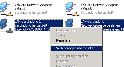 Windows 2003 Server 2 Netzwerkkarten verbinden