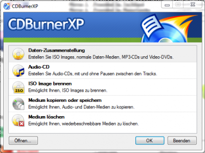 CDBurnerXP Brennprogramm ISO Tool