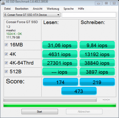 IOPS as-ssd-bench Corsair Force GT