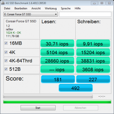 IOPS as-ssd-bench Corsair Force GT