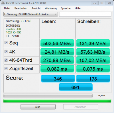 Benchmark Samsung SSD 840