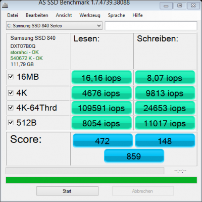 as-ssd-bench Samsung SSD 840io