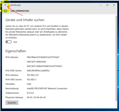 Windows 10 Netzwerkadresse ändern