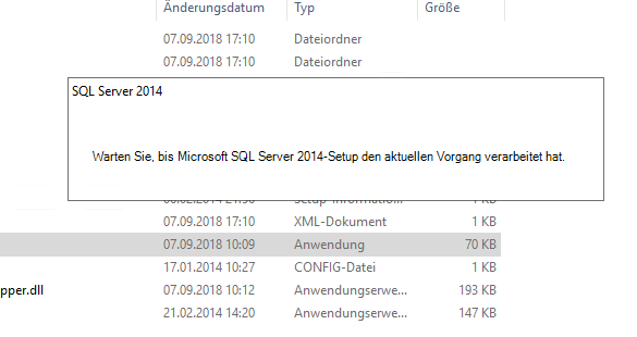 MS SQL Server 2014 auf Windows 2019 Installation funktioniert nicht